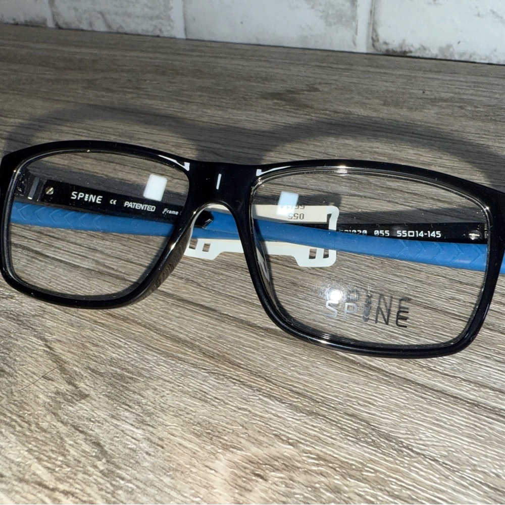 NEW SPINE Black & Blue Eye Glass Frames Unisex Sp 1020 055 55/14 (spineBB)